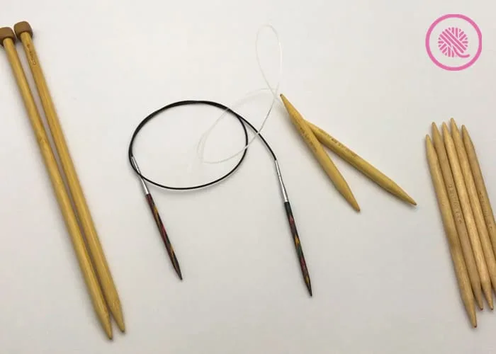 straight, circular and double pointed needles
