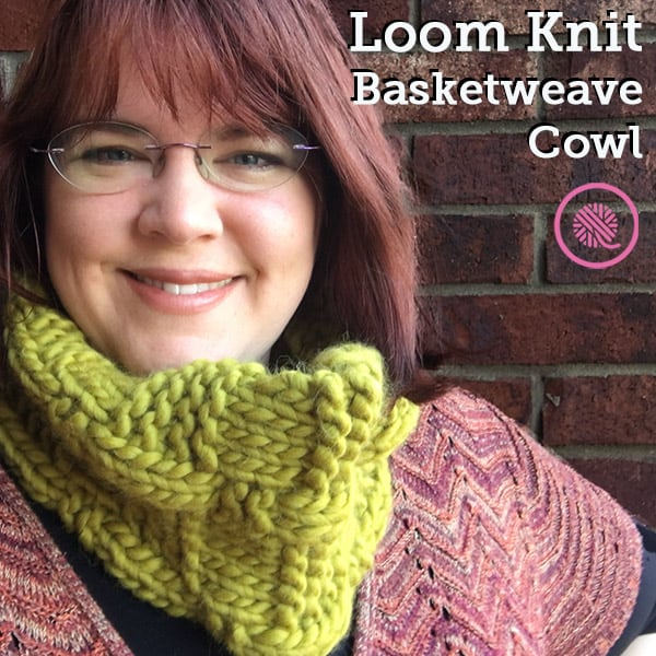 Stay Cozy with this Chunky Loom Knit Basketweave Cowl!