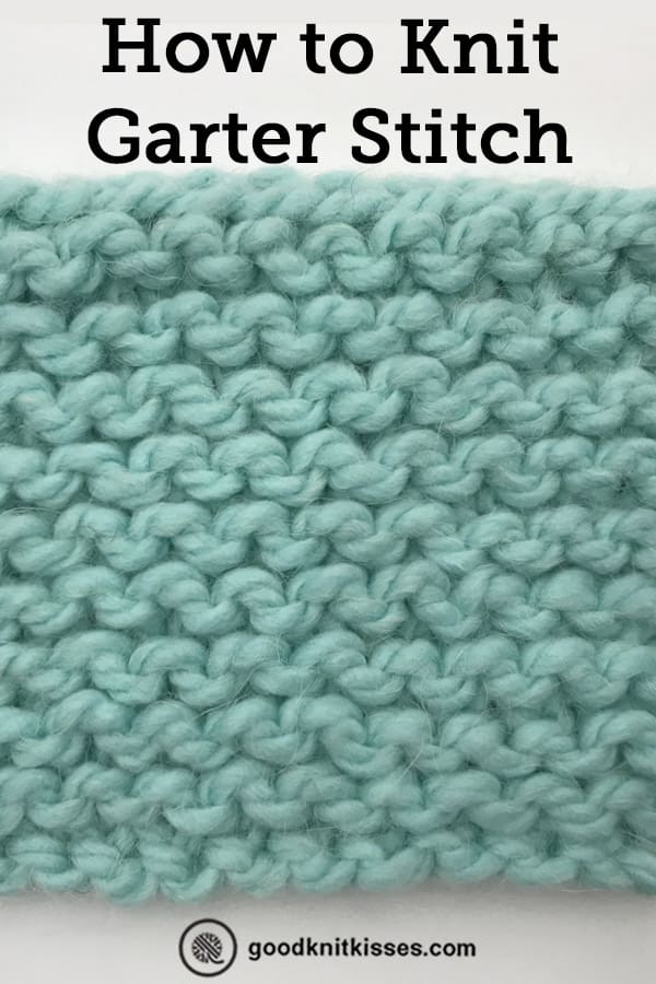 how to knit garter stitch for beginners pin image