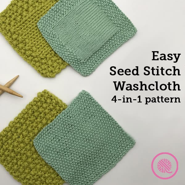 Easy Seed Stitch Washcloth: Free 4-in-1 Pattern for Beginners