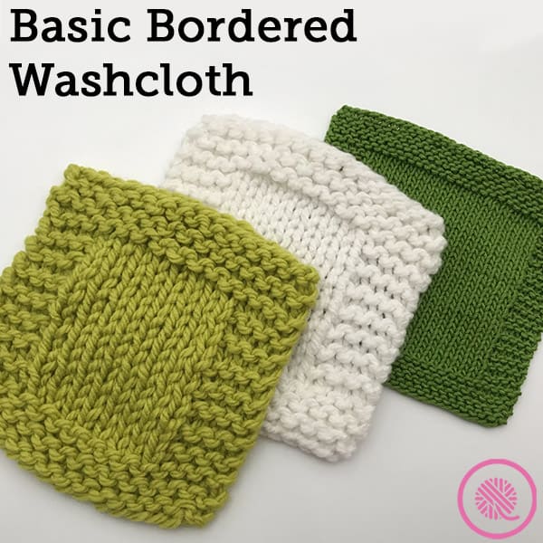 Basic Garter Border Washcloth Free Knitting Pattern for Beginners