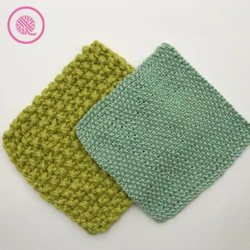 easy seed stitch washcloth all-over seed in bulky and medium weight yarn