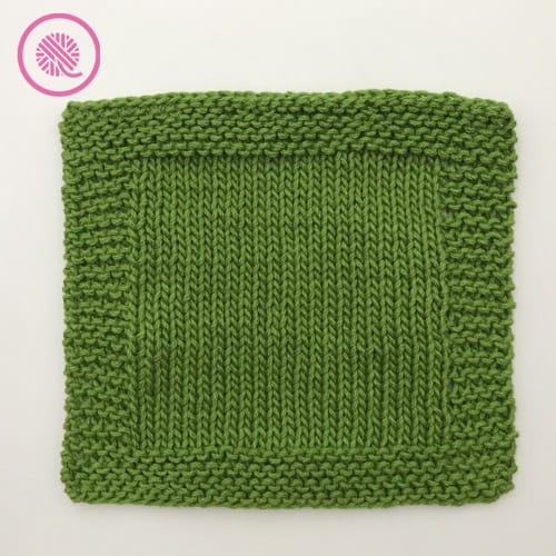 medium weight basic garter border  washcloth