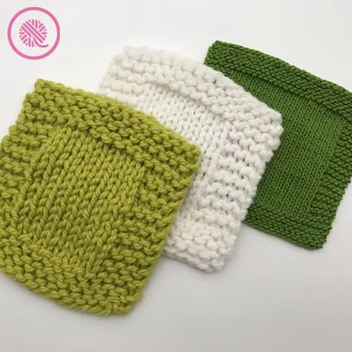 basic garter border washcloth