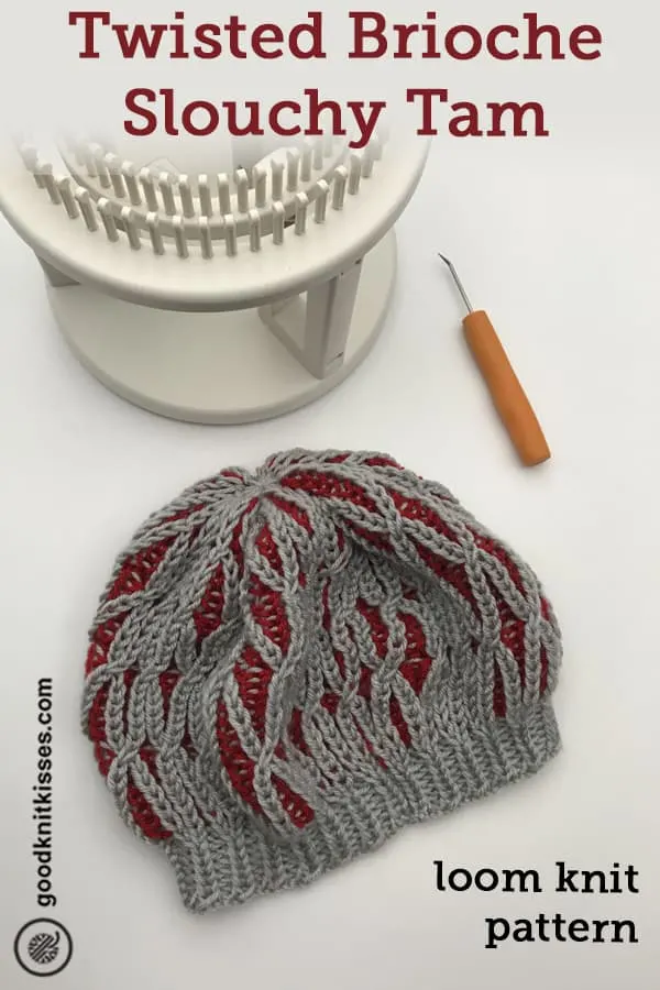 twisted brioche slouchy tam pin image