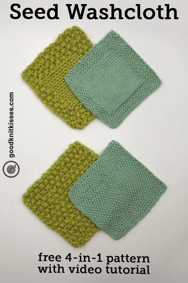 easy seed stitch washcloth pin image