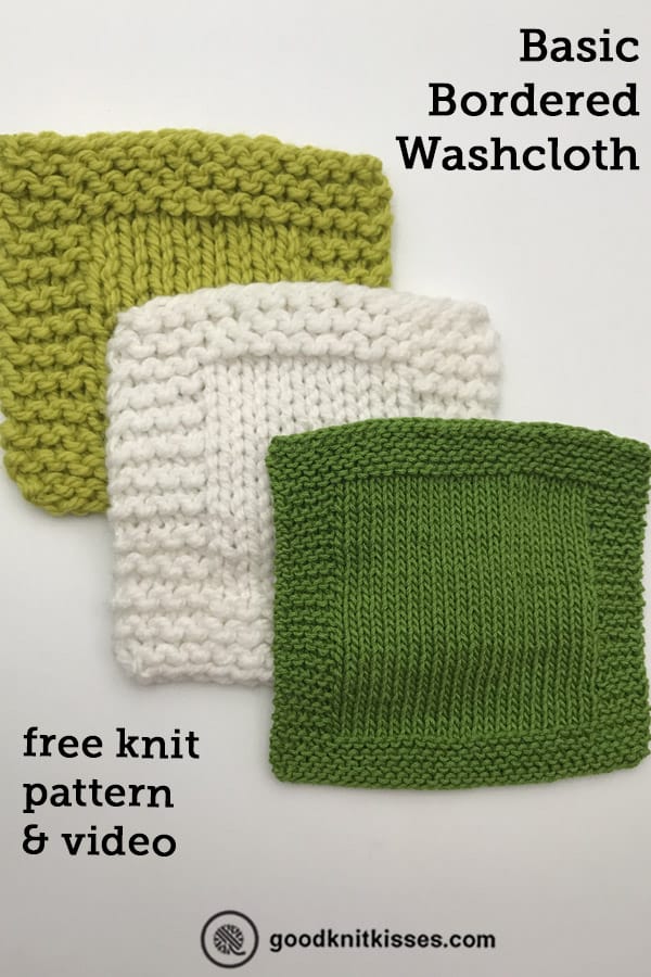 basic garter border washcloth