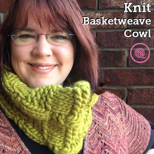 Knit a Chunky Basketweave Cowl with this Free Pattern!