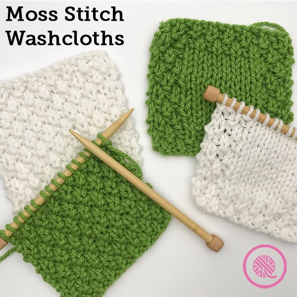 Moss Stitch Washcloths Free Pattern for Beginner Knitters