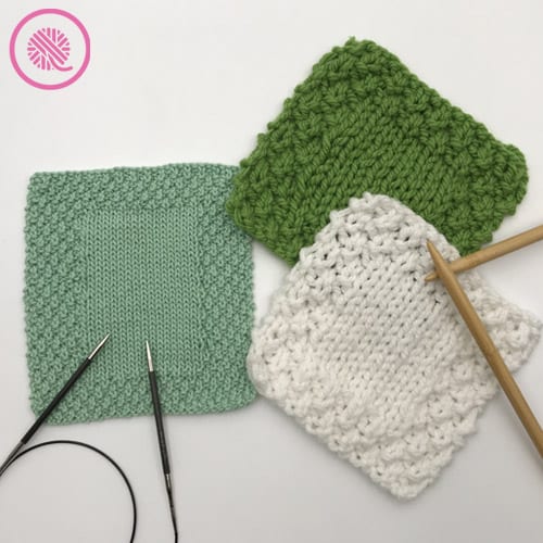 moss stitch washcloths with moss border