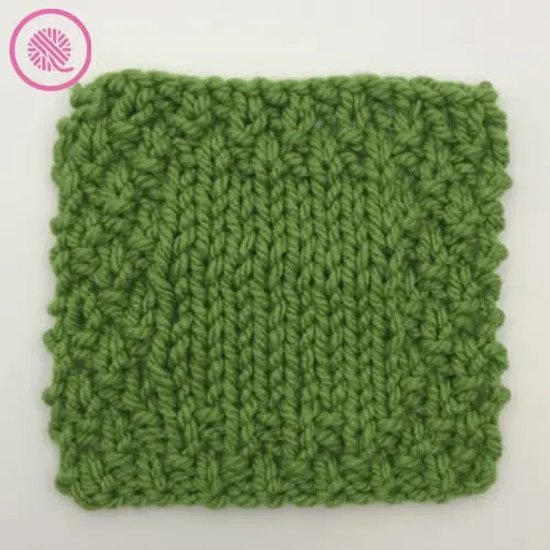 moss border washcloth in super bulky