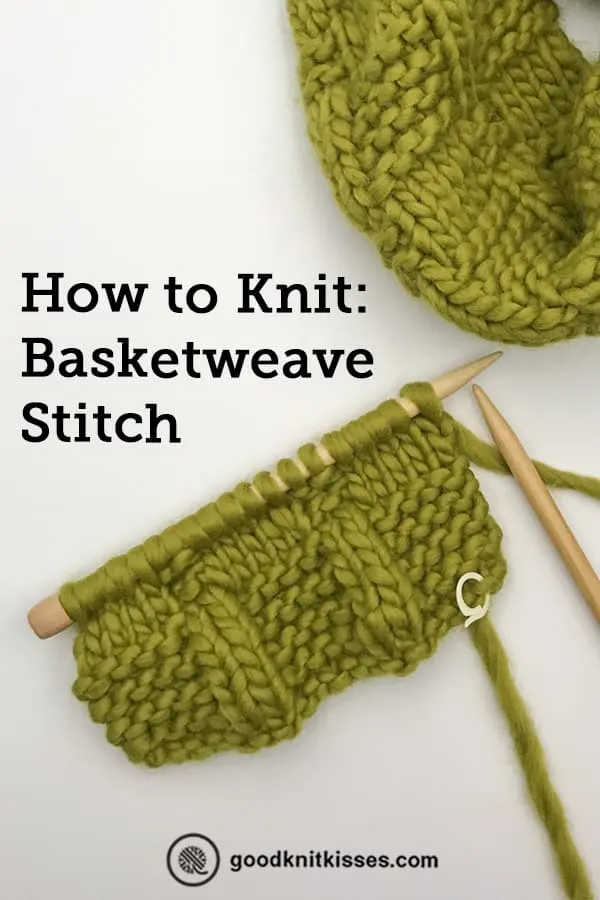how to knit basketweave stitch pin image