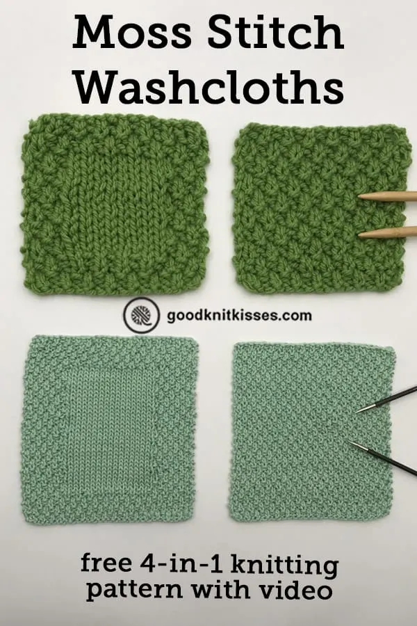 moss stitch washcloth pin image
