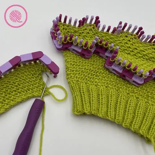 How to knit the true knit stitch (reverse purl) - Loom knitting