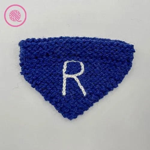 Needle knit pet bandana with monogram