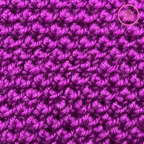 needle knit reverse edelweiss stitch pattern close up