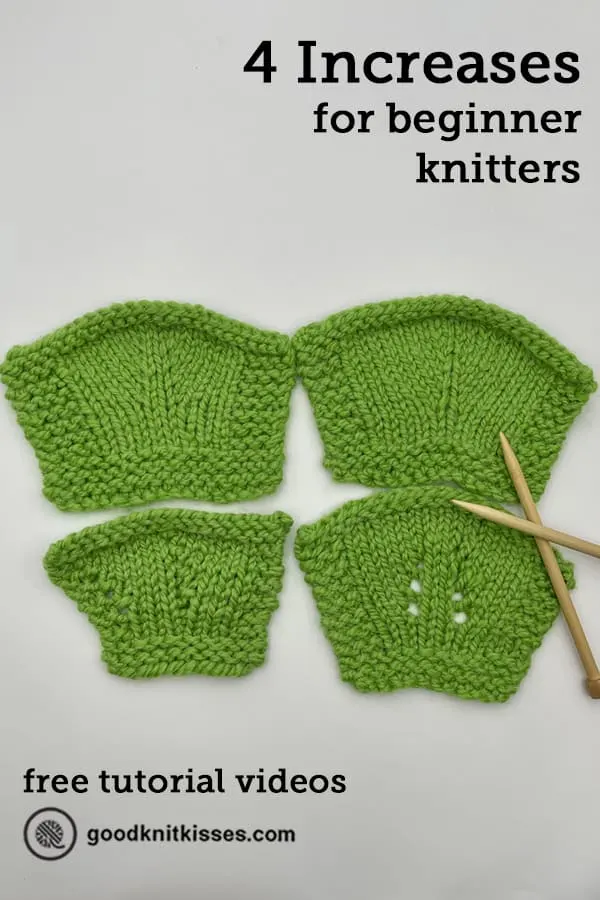 4 easy increases for beginner knitters pin image