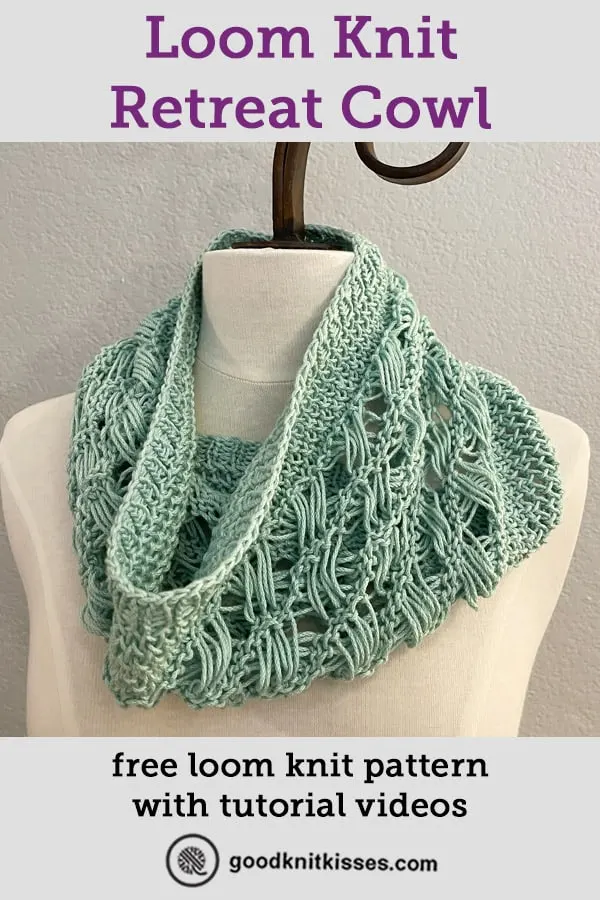 loom knit retreat cowl pin image