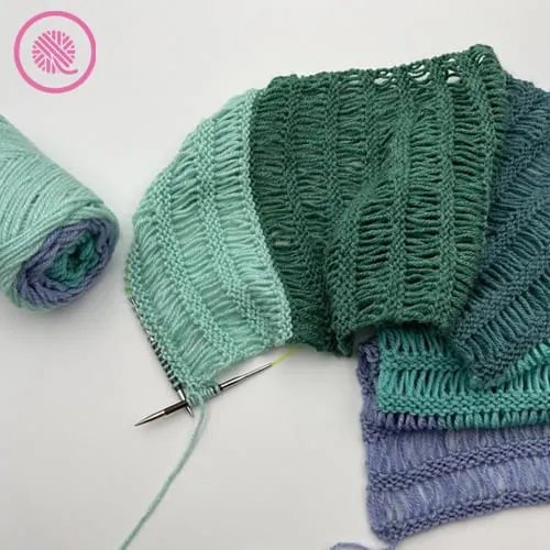 how to knit drop stitches sample