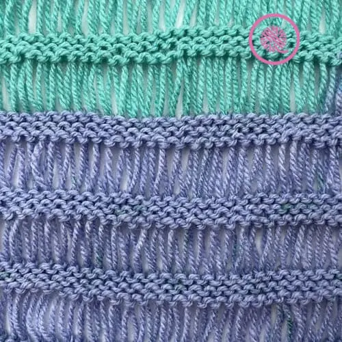 how to loom knit drop stitches garter drop stitch pattern close up