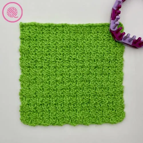 loom knit the ripple twist stitch finished square