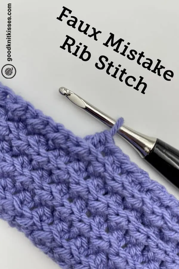 crochet faux mistake rib stitch pin image