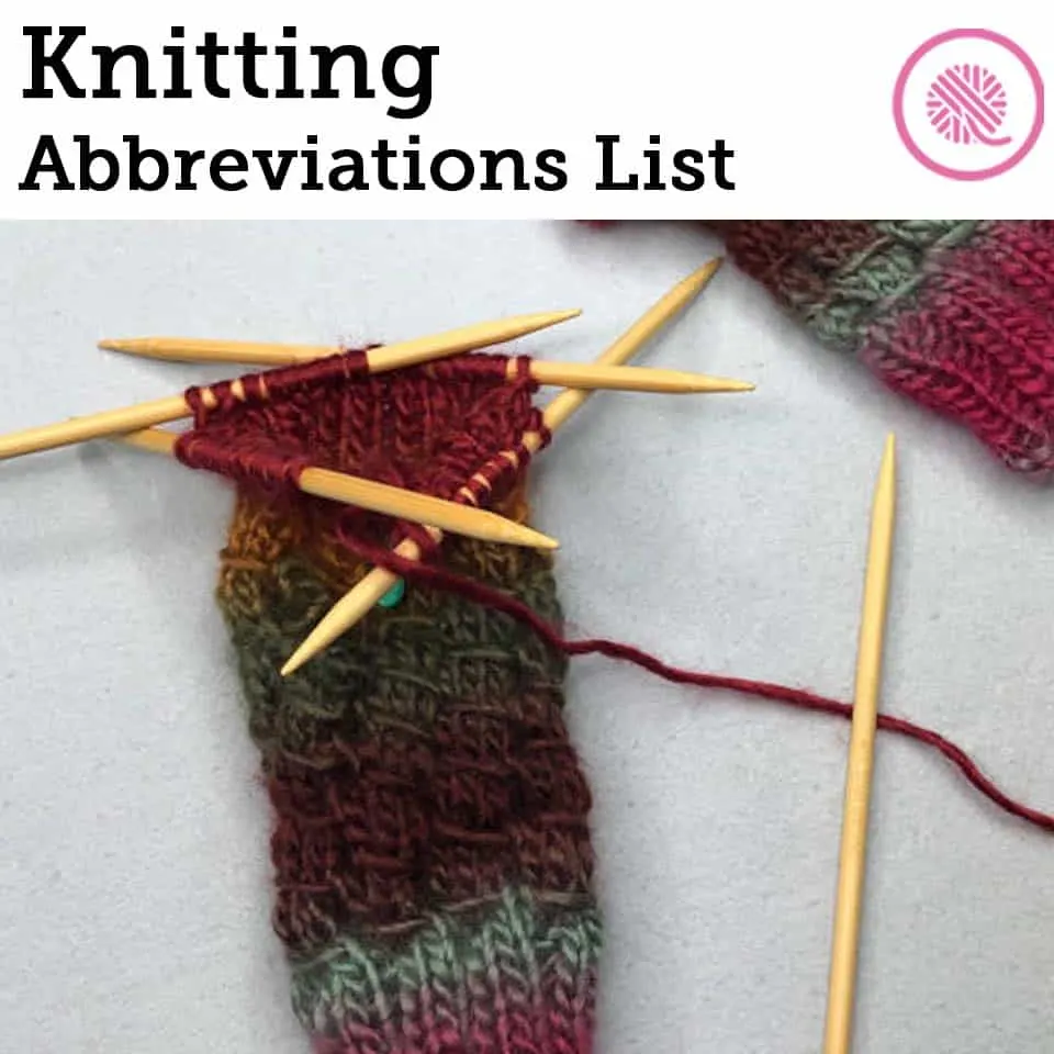 knitting abbreviations list