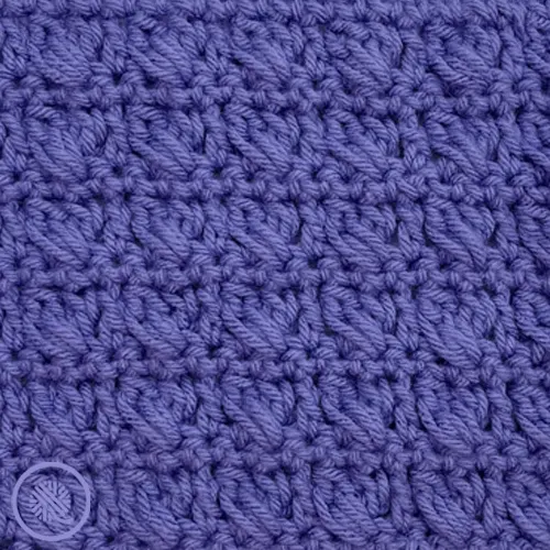 how to crochet crossed cluster stitch close up