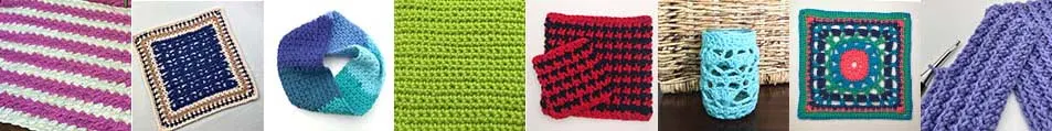 crochet stitch pattern library image collage
