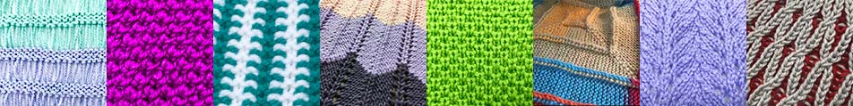 loom knit stitch pattern library image collage