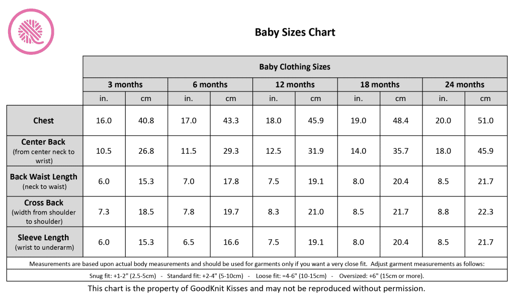 Belle Baby Size Chart