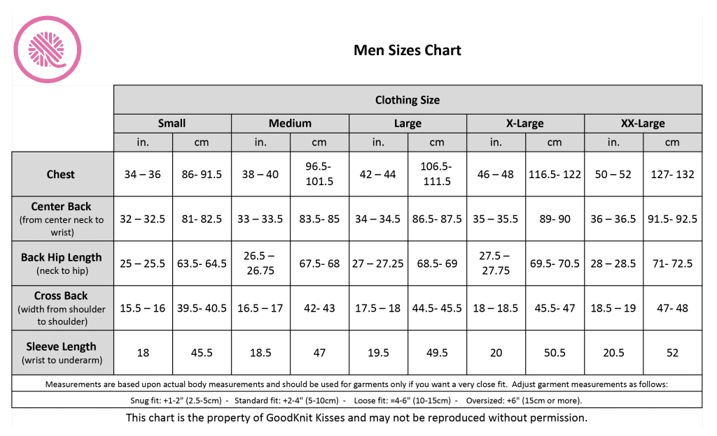 Big Men S Size Chart