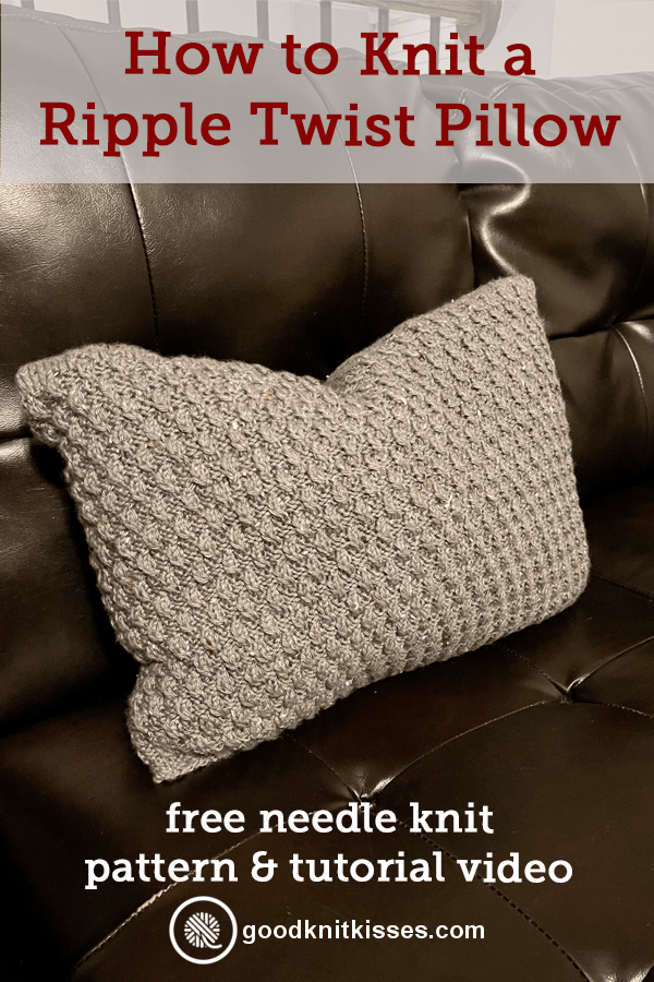 needle knit cozy ripple twist pillow pin image