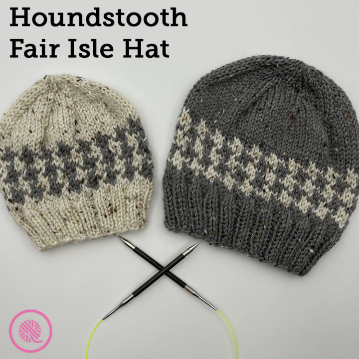 Go Classic With A Knit Houndstooth Fair Isle Hat!