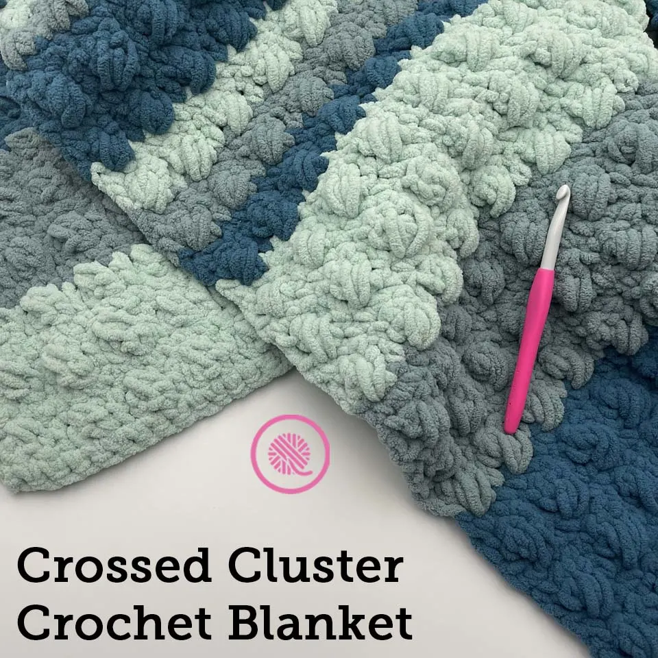 crossed cluster crochet blanket