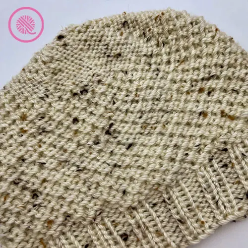 loom knit beehive waffle hat inside