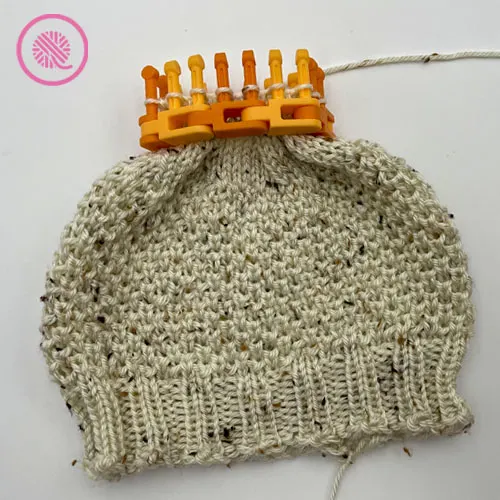 loom knit beehive waffle hat