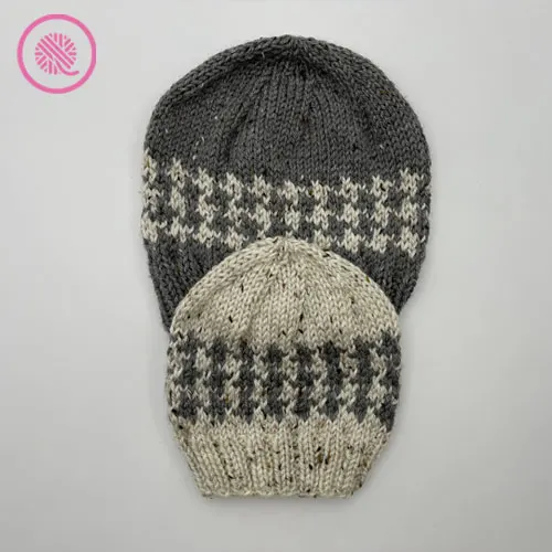 knit houndstooth fair isle hats