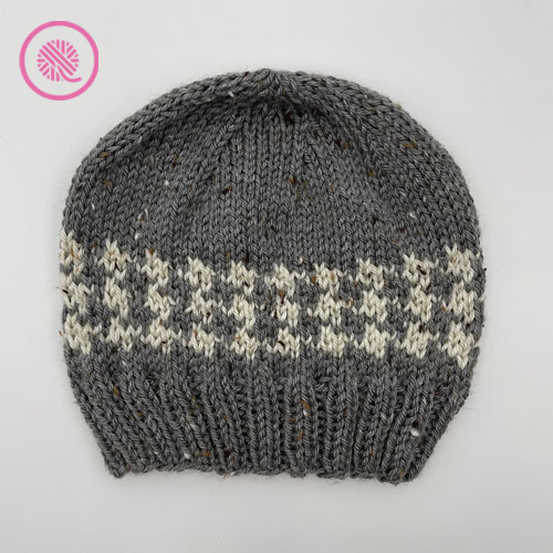 knit houndstooth fair isle hat
