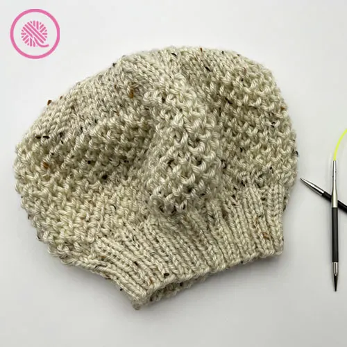 needle knit beehive beret right side