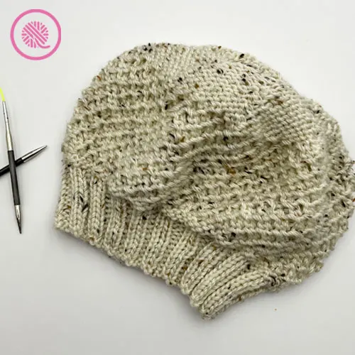needle knit beehive beret wrong side