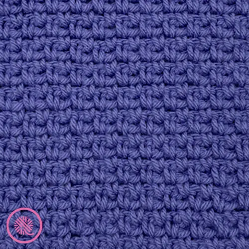 crochet linen stitch flat and in the round close up