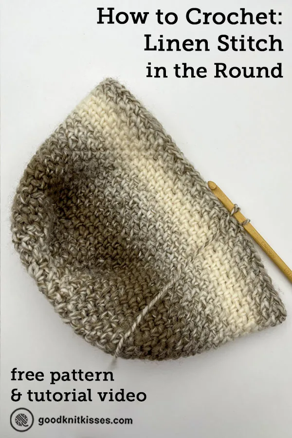 crochet linen stitch in the round pin image