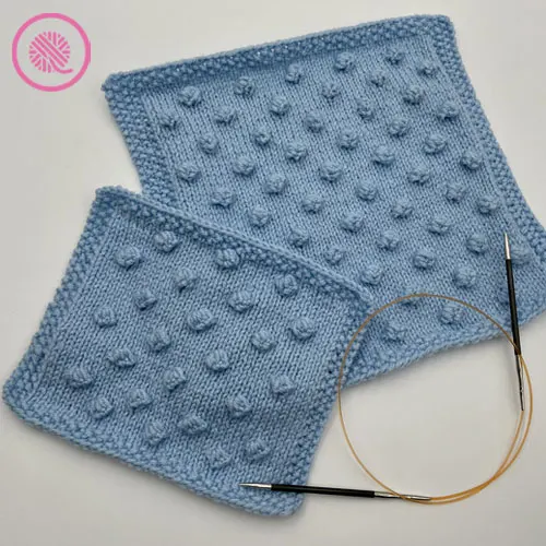 how to knit bobbles blanket squares