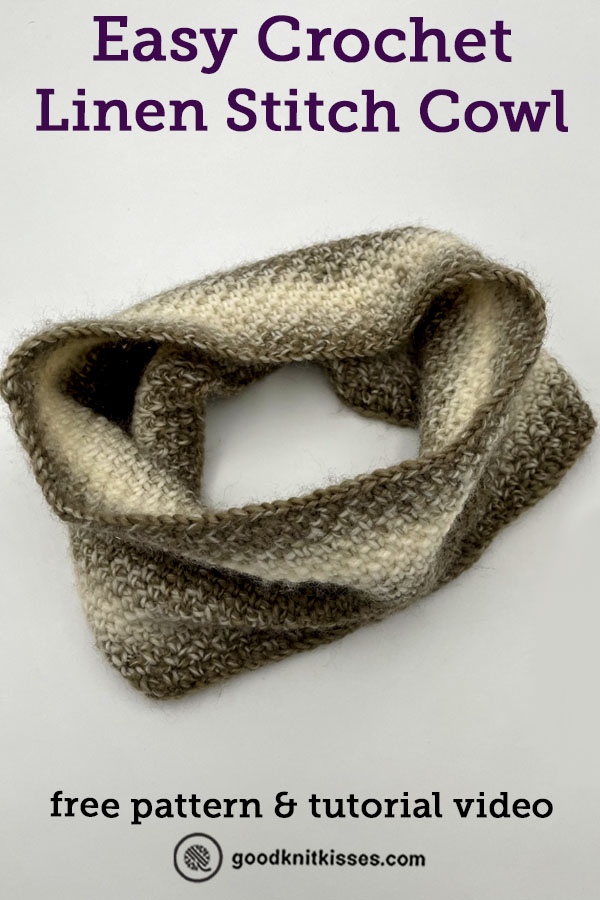 crochet easy linen stitch cowl