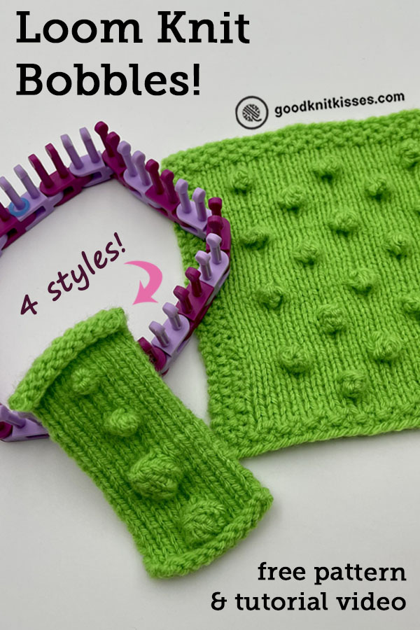 how to loom knit bobbles 4 ways  pin image
