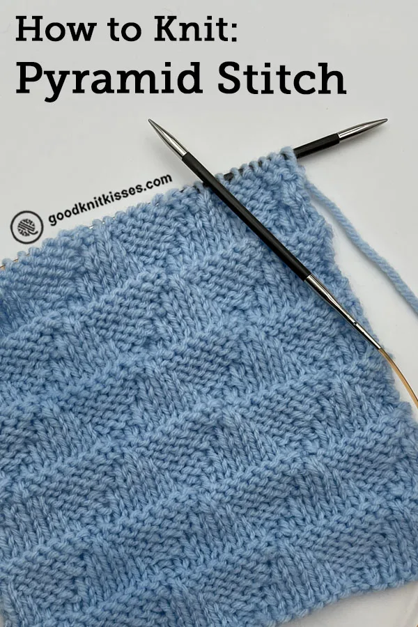 how to knit the pyramid stitch pin image