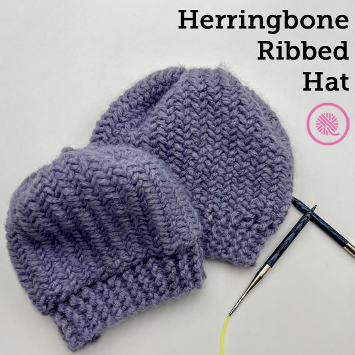 Needle Knit Vertical Herringbone Ribbed Hat in 6 Sizes!
