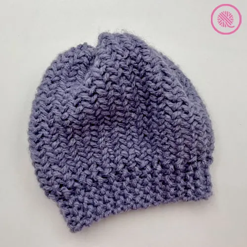 loom knit vertical herringbone ribbed hat