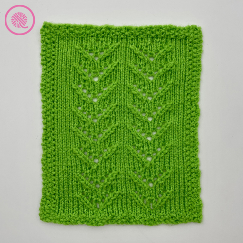 loom knit v eyelet lace square